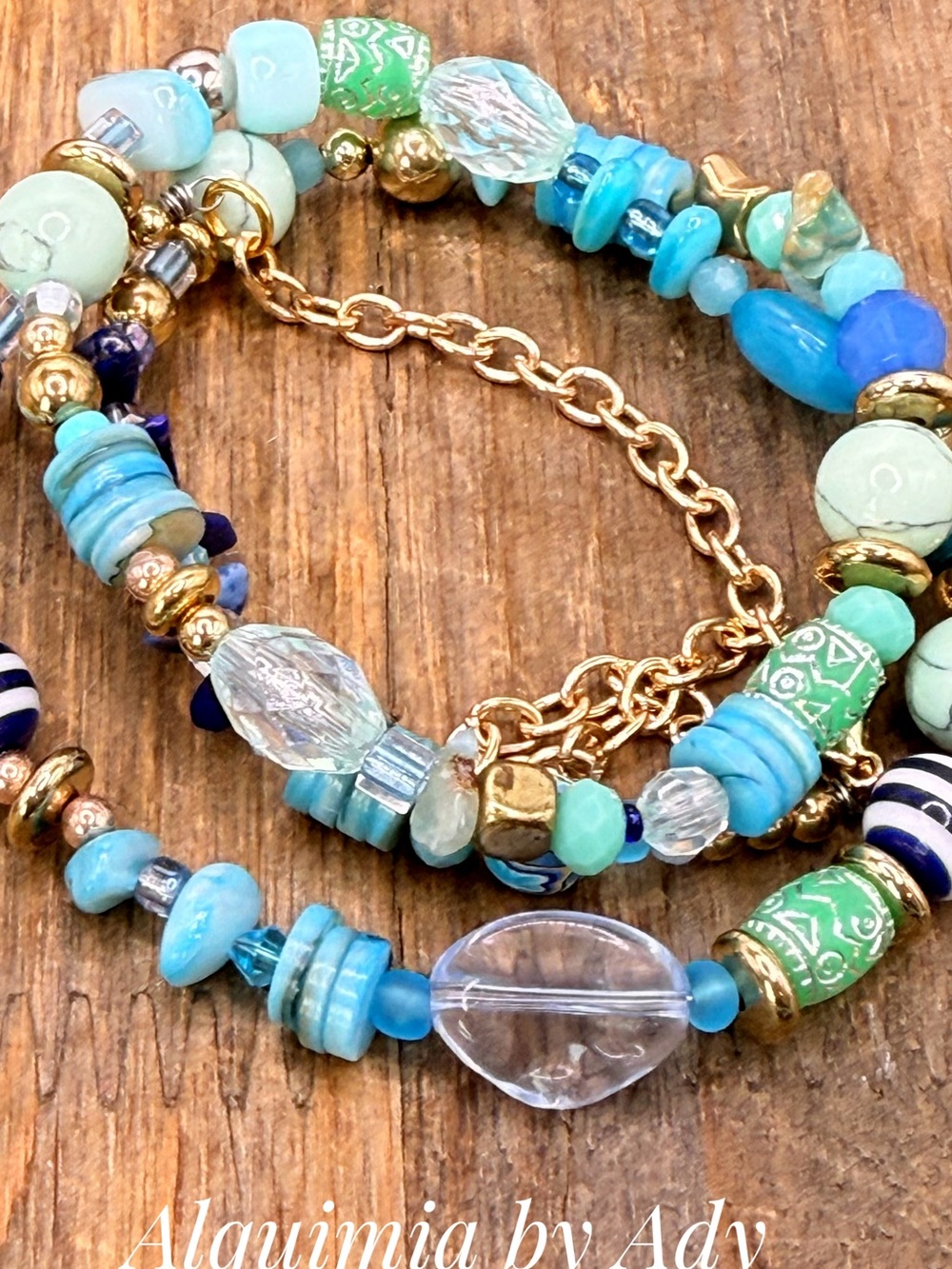 Layered Turquoise & Aqua Mixed-Bead Bracelet Set